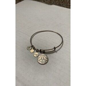 Alex and Ani Lotus Flower charm bangle Bracelet retired